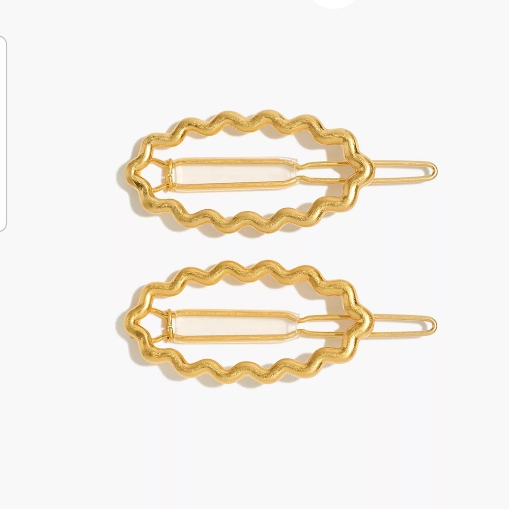 NWT Madewell 2 pack Zigzag Oval Hair Clips